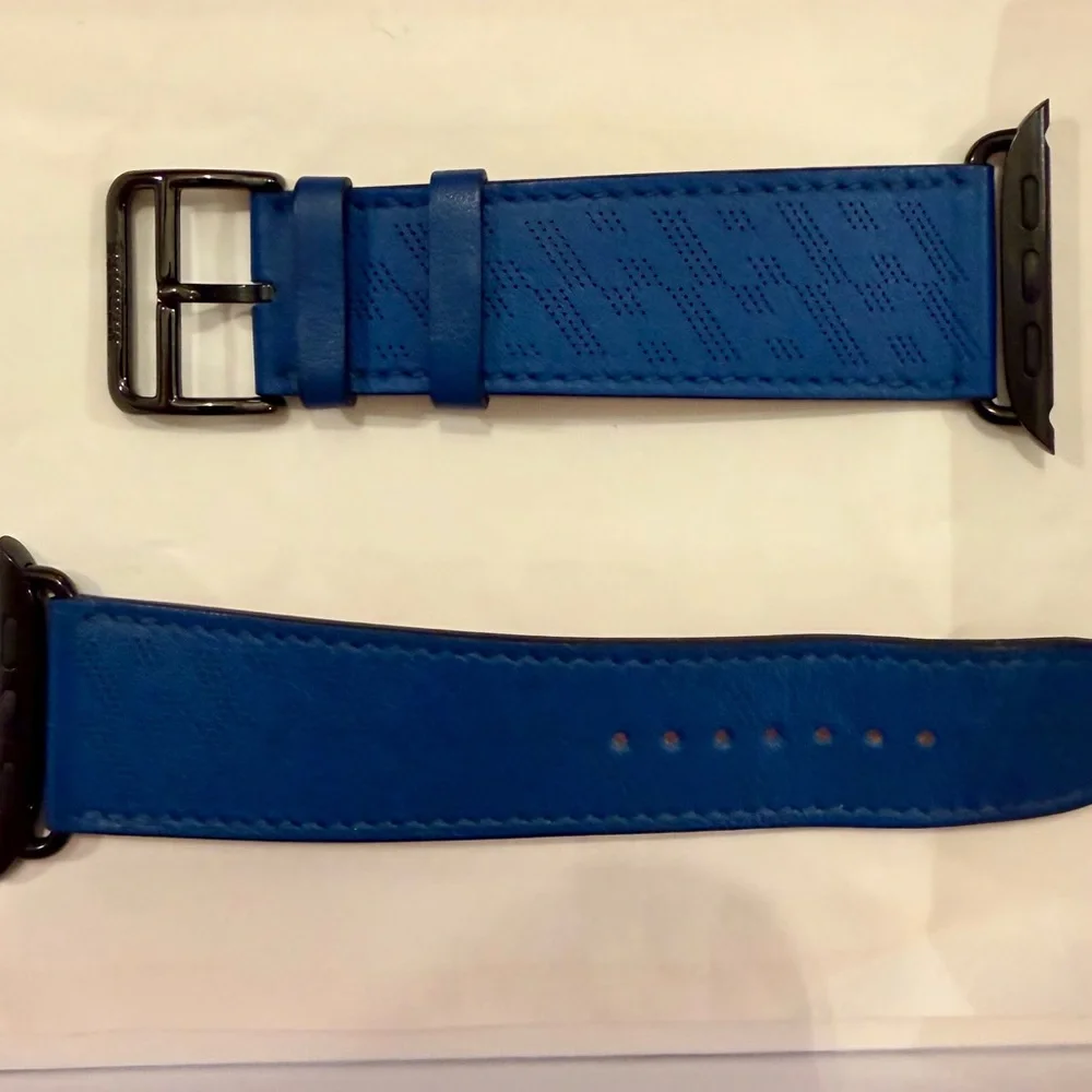 Hermès Blue Leather Apple Watch Strap - Picture 5 of 5